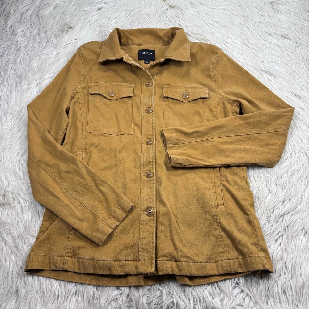Liverpool Women's M Ochre Utility Jacket Peplum Back Field Basic Preppy